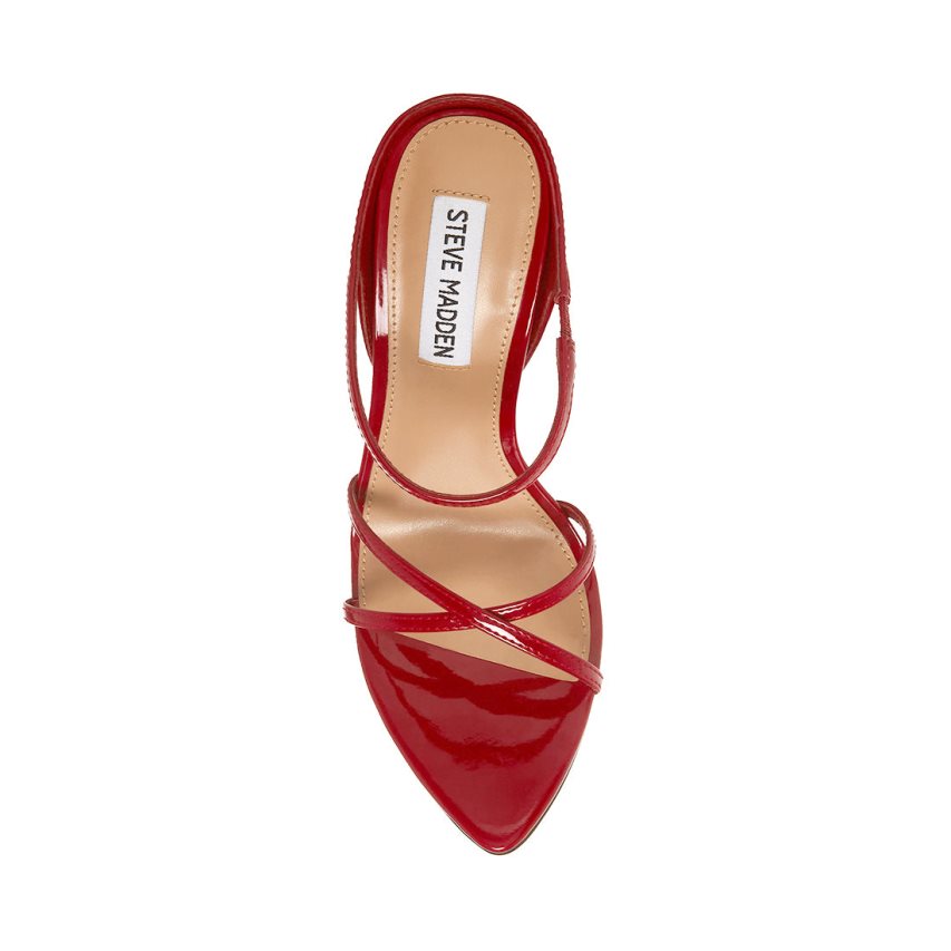 Red Steve Madden Stunner Patent Women's Heels Sandals | PH 1503APD